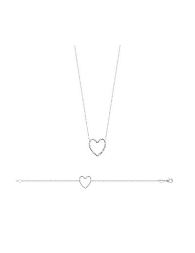 Collier en argent rhodié, 45cm