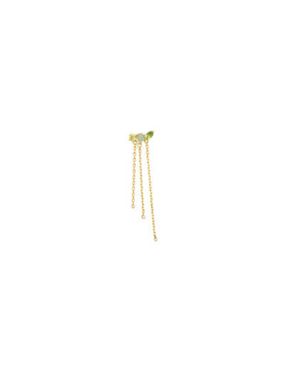 Boucles d'oreilles en plaqué or, oxyde de zirconium et pierres de couleurs