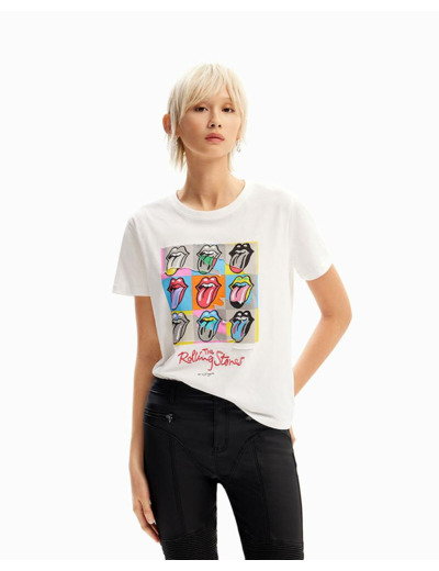 T-SHIRT MULTICOLORE DES ROLLING STONES.