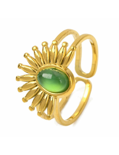 Bague forme couronne Onyx