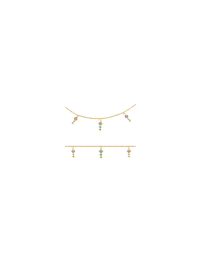Collier en plaqué or et oxydes de zirconium