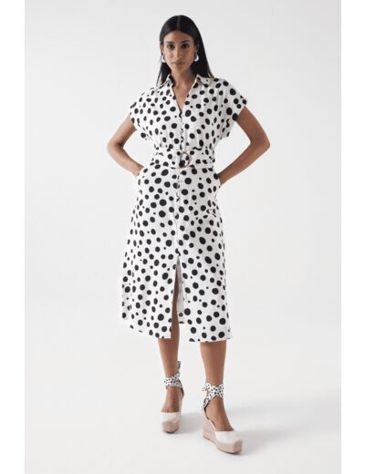 ROBE MIDI À POIS