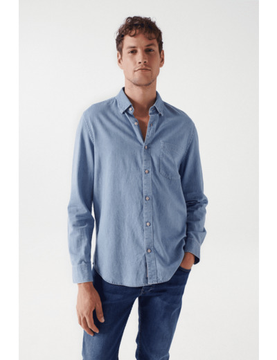 Chemise en denim coupe droite