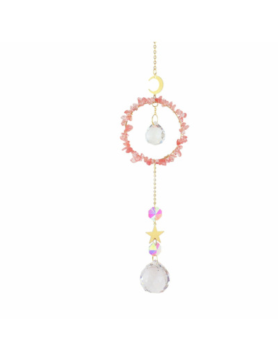 Attrape soleil rond quartz cerise