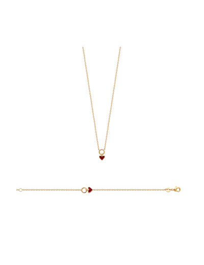 Collier en plaqué or et laque, 45cm