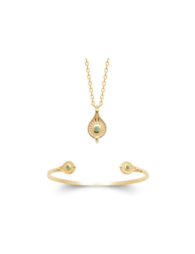 Collier en plaqué or et aventurine