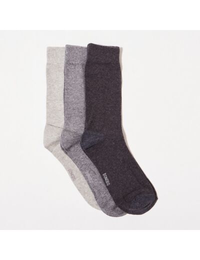 Lot 3 paires de chaussettes homme unies