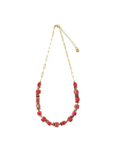 Collier femme rouge