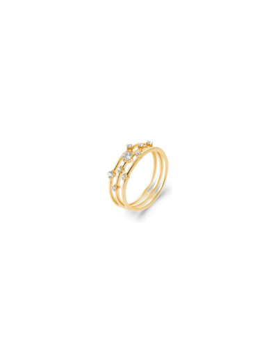 Bague en plaqué or et oxyde de zirconium
