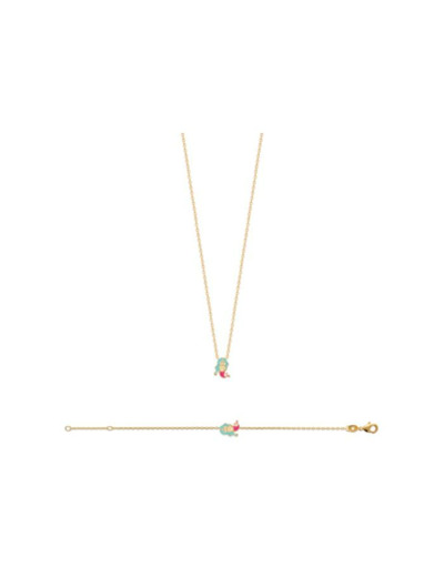 Collier en plaqué or et laque