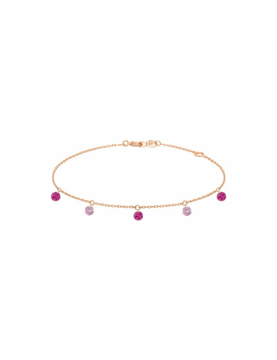 Bracelet La Brune & La Blonde CONFETTI Rose en or rose, rubis et saphirs rose de 0.65ct