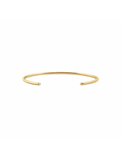 Bracelet jonc Vanrycke Massaï en or jaune et 2 diamants, taille 1