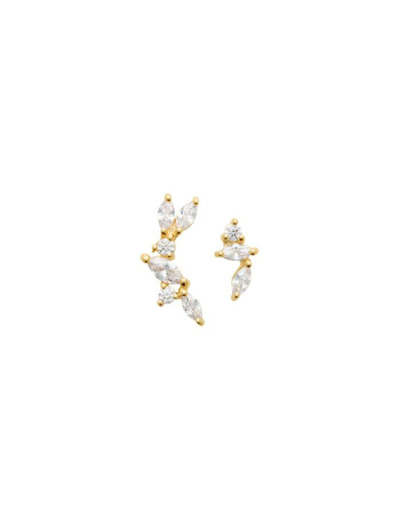 Boucles d'oreilles en plaqué or et oxydes de zirconium