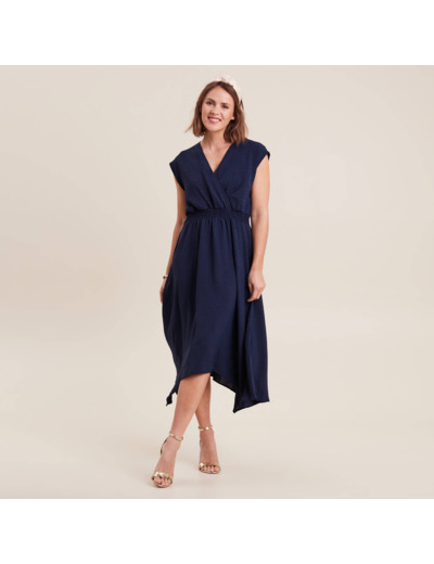 Robe évasée taille smockée