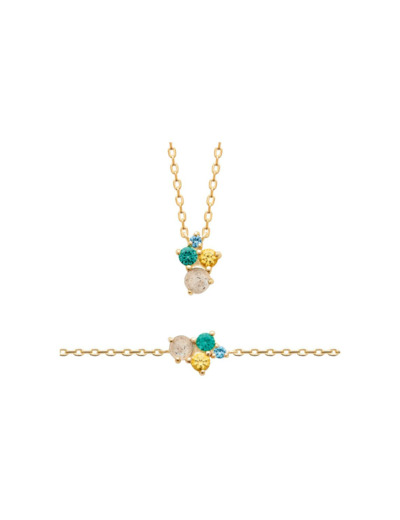 Collier en plaqué or et oxydes de zirconium