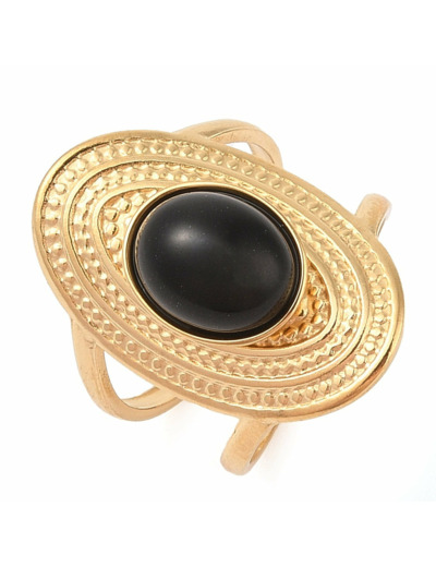 Bague plateau ovale onyx