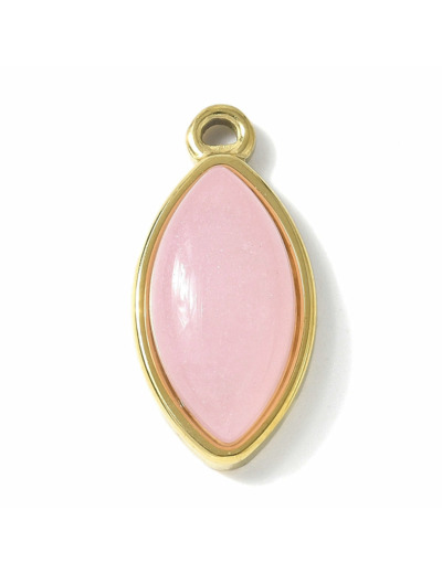 Pendentif Quartz rose  forme ovale