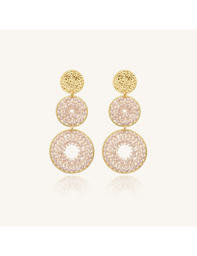 Boucles d'oreilles Sàntibé Bijoux Sévillana dorées à l'or fin et perles