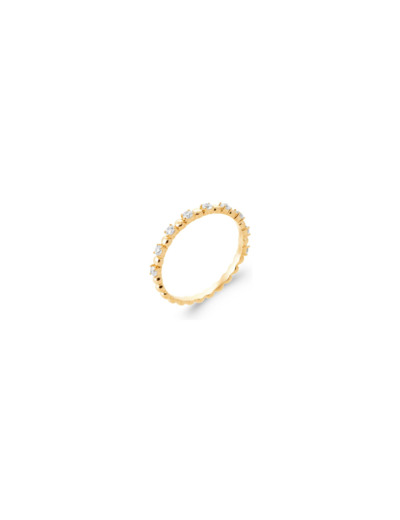 Bague en plaqué or et oxyde de zirconium