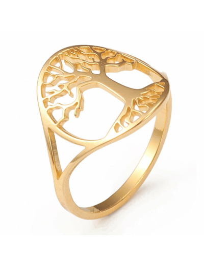 TREE OF LIFE BAGUE ACIER INOXYDABLE