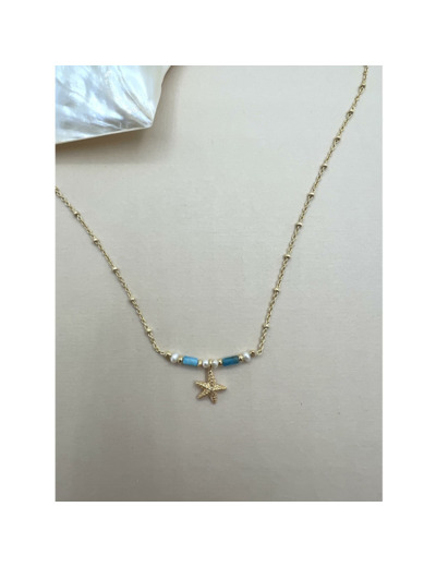 Collier ras de cou Indriya Caraïbes en vermeil et apatite