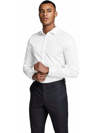 SHIRTS HOMME WHITE/FIT:SUPER SLIM