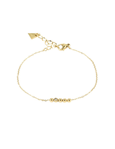 Bracelet ZAG Muri en acier doré et oxyde de ziconium