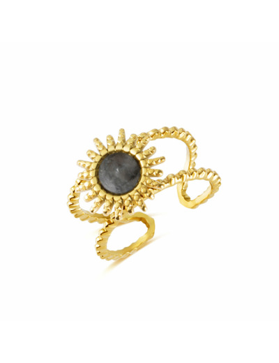 SUNLIGHT BAGUE ACIER OR LABRADORITE