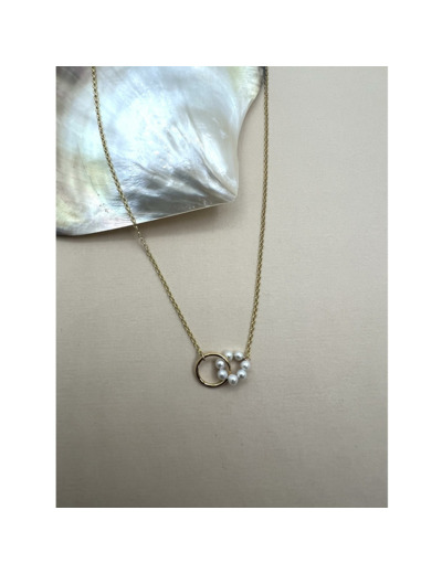Collier ras de cou Indriya Toi & Moi en vermeil et perles d'eau douce