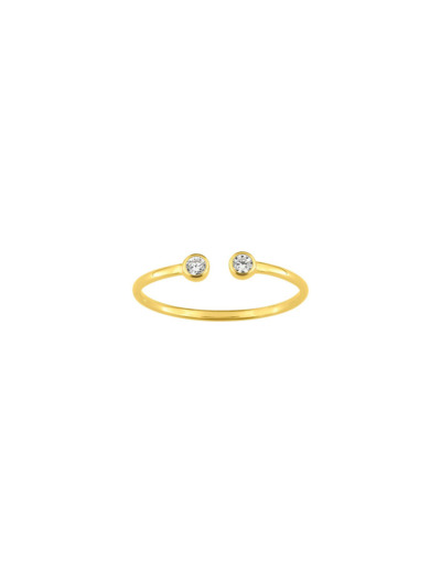 Bague en or jaune et oxyde de zirconium