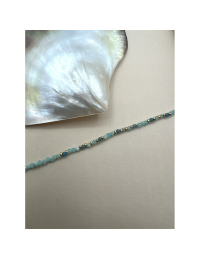 Bracelet Indriya Perline en vermeil et amazonite