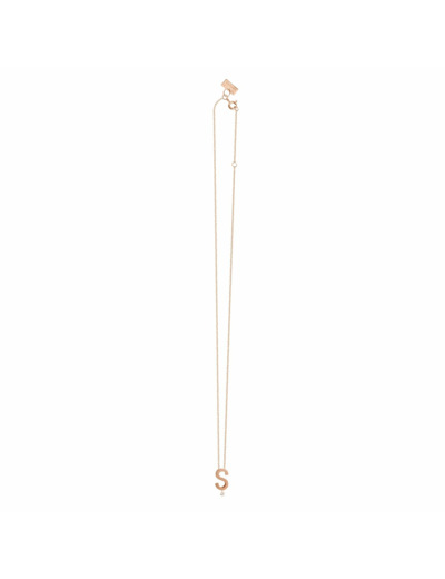 Collier Vanrycke Abécédaire lettre S en or rose et 1 diamant