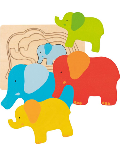 Puzzle à couches, éléphant - Goki - 57450