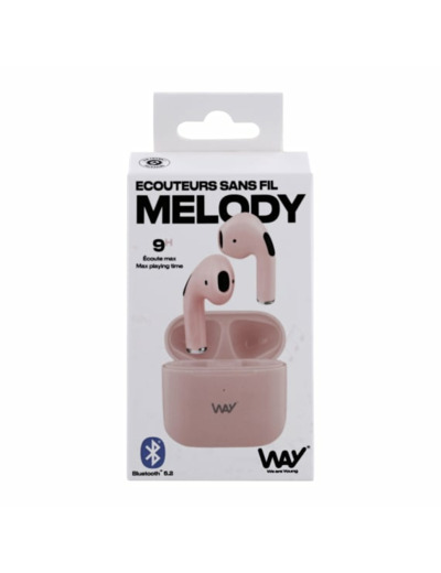 Écouteurs TWS MELODY 2 avec boîtier de charge Rose