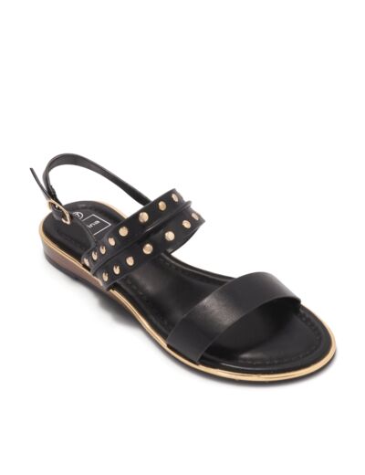 Sandale talon compensee femme noir