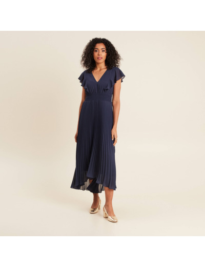 Robe longue évasée à volants