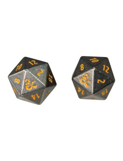 Set de 2 dés à 20 faces en métal Realmspace Dungeons & Dragons