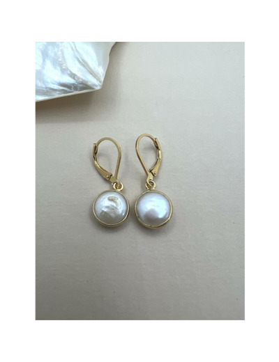 Boucles d'oreilles Indriya Iris en vermeil, perles et nacre