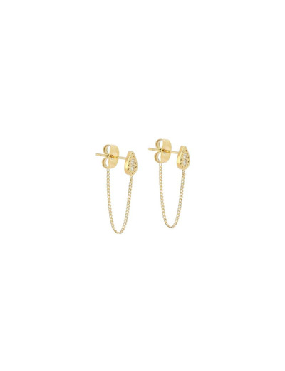 Boucles d'oreilles ZAG Nova en acier doré et oxydes de zirconium