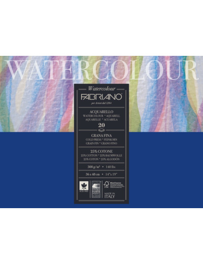 Bloc aquarelle Fabriano 25% cotton 20F