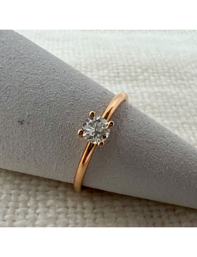 Bague en Or Rose et diamants
