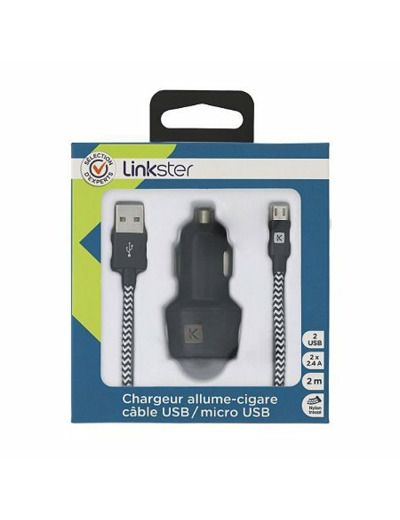 Chargeur allume-cigare & câble  usb / micro usb 4,8a