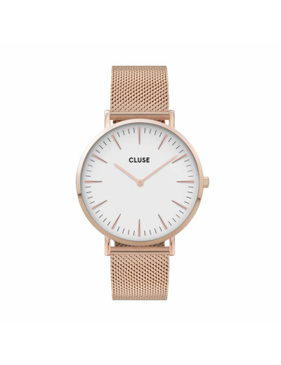 Montre Cluse Boho Chic Mesh, Rose Gold, White/Rose Gold