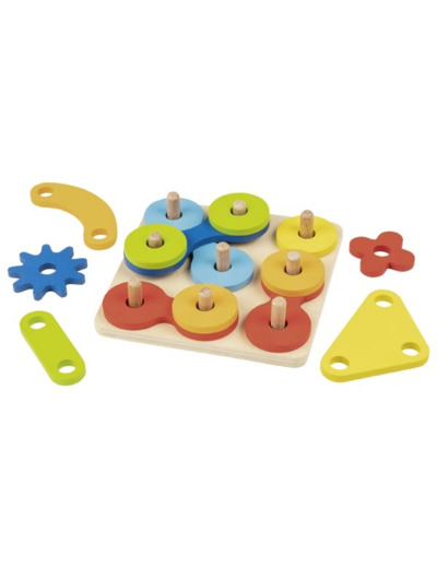 Jeu d'empilement multiformes en bois - 58480