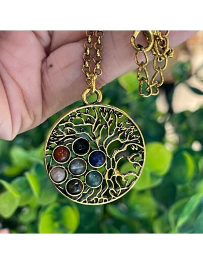 Collier 7 chakras étoile / arbre de vie