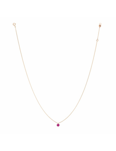 Collier La Brune & La Blonde CONFETTI en or rose et rubis de 0.30ct