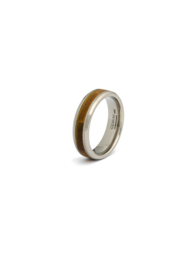 Bague Gemini Classics en titane et œil de tigre