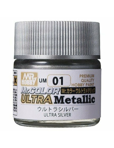 GUNZE UM-01 PEINTURE MR. COLOR ULTRA METALLIC COLORS II (10 ML) ULTRA SILVER