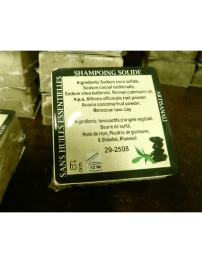 Shampoing solide sans huiles essentielles