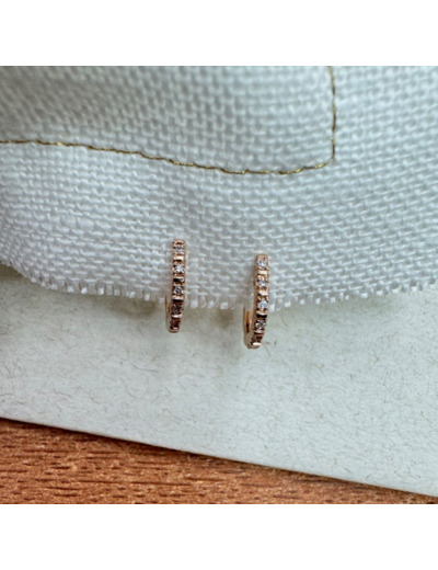 Créoles en Or Rose avec diamants